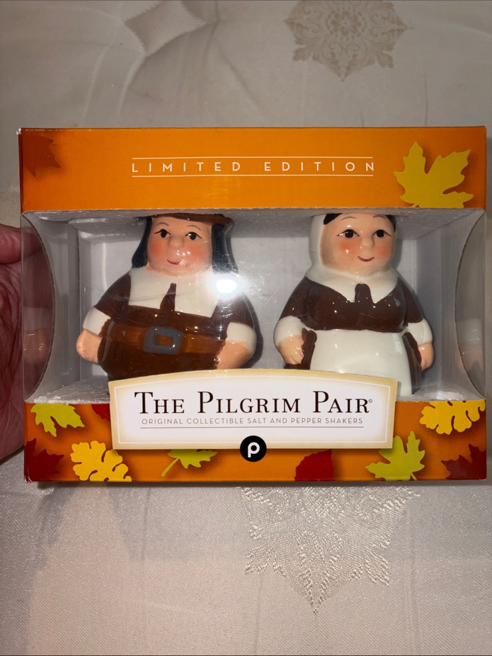 The Pilgrim Pair Limited Edition Salt & Pepper Shaker Set - Brown & White